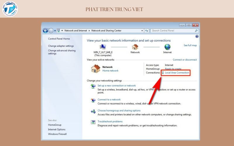 Kiểm tra địa chỉ IP trên Windows 7 bước 2